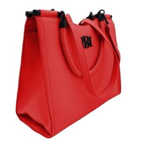 NWT Badgley Mischka Vegan Leather Crossbody Bag MSRP $129, Red w/ Black Hardware